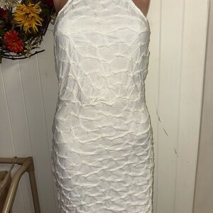 Elegant White Textured Dress